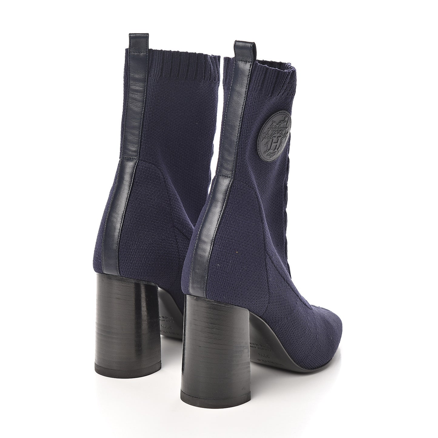 Knit Calfskin Volver Ankle Boots 37.5 Bleu Diplomatique