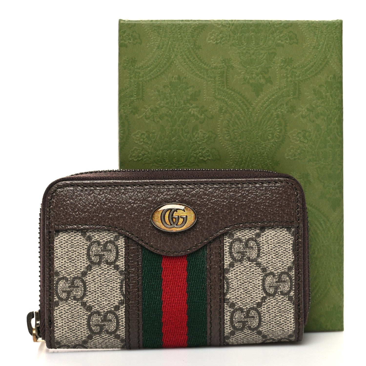 Gucci GG Supreme Web Ophidia Zip Around Card Case Brown 8 of 8