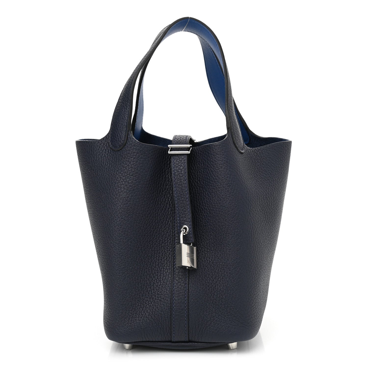 Hermes Taurillon Clemence Eclat Picotin Lock 18 PM Bleu Nuit Bleu Zellige 1 of 11