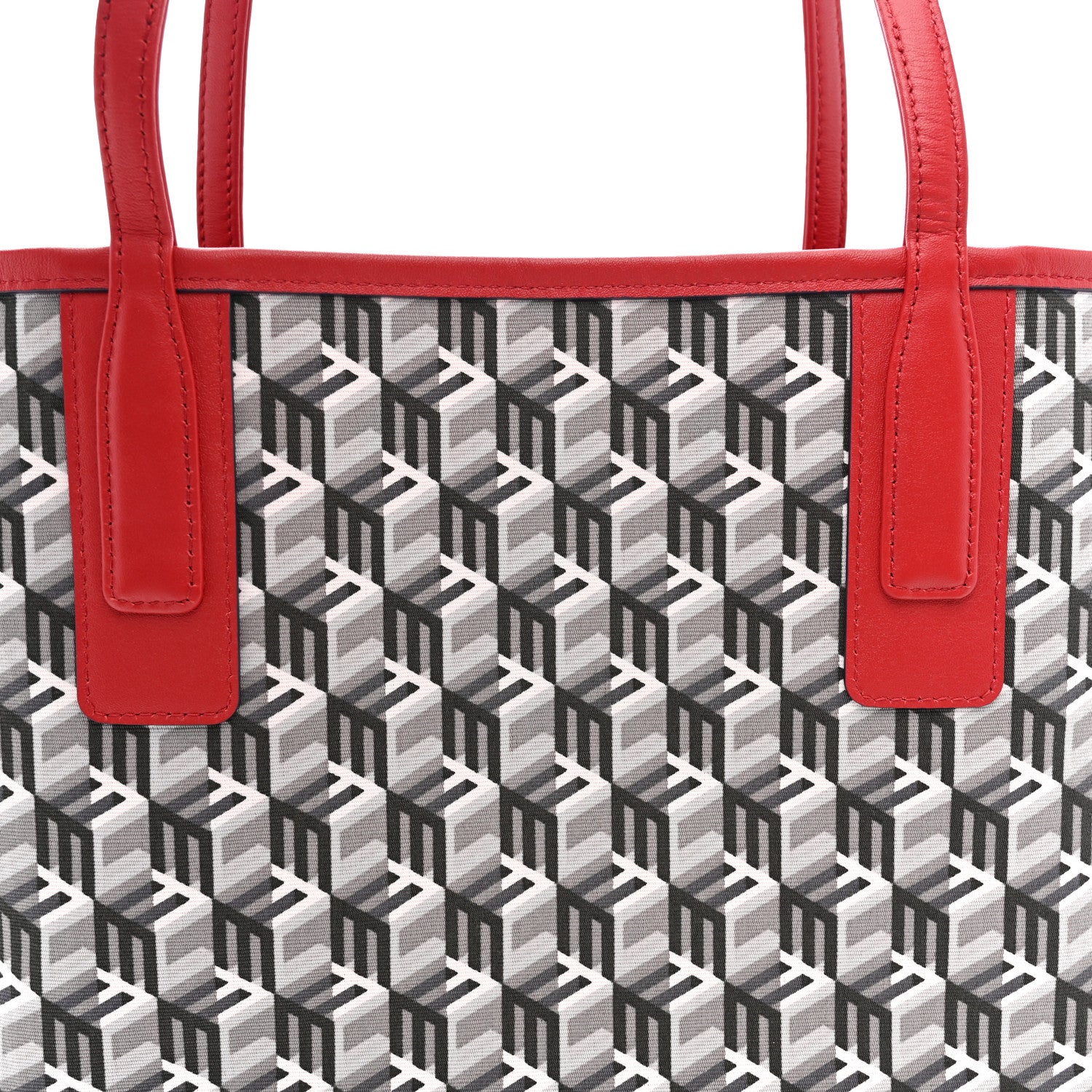 MCM Visetos Medium Liz Reversible Shopper Tote Candy Red 12 of 17