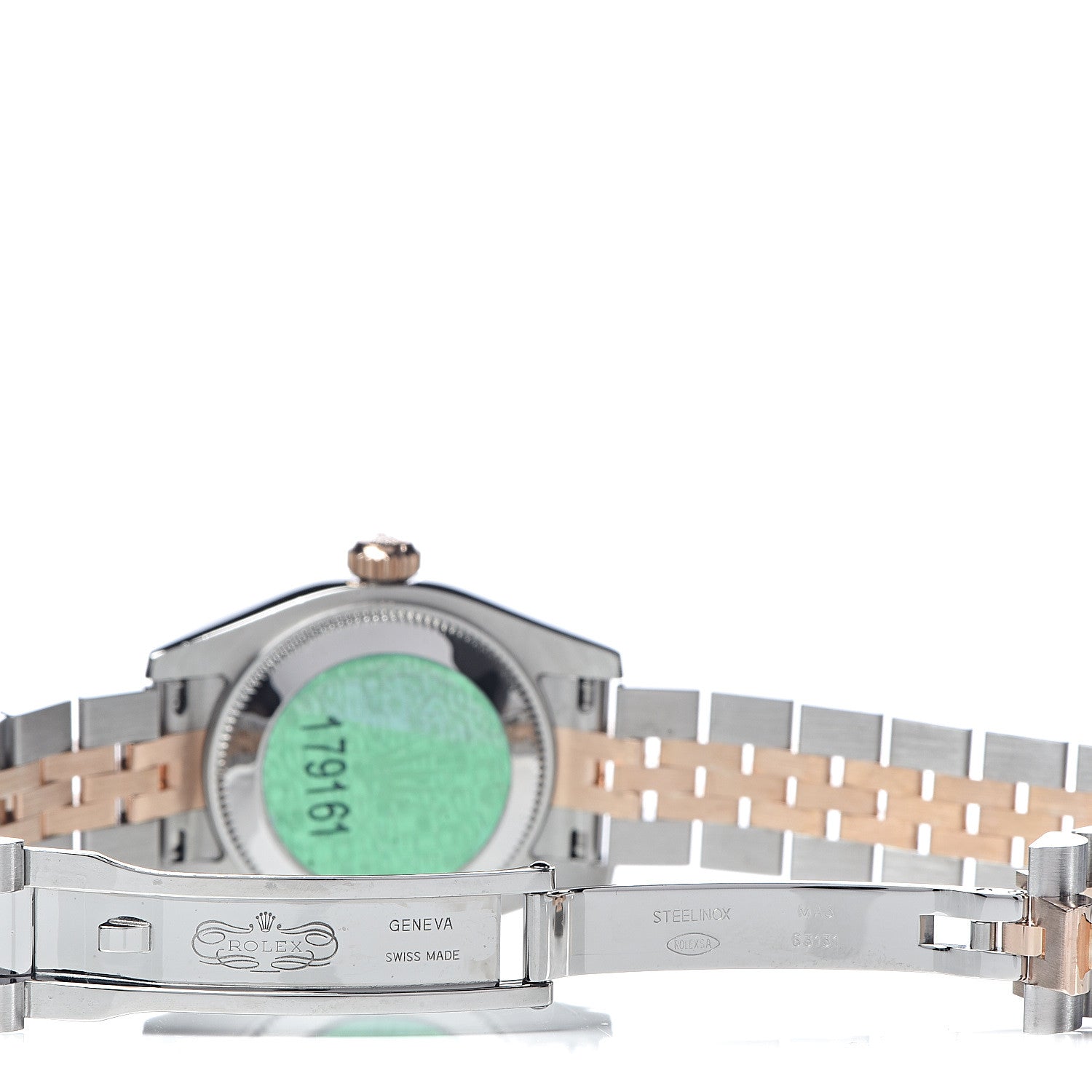 Rolex Stainless Steel 18K Everose Gold 26mm Oyster Perpetual Datejust Watch Black Roman 179161 5 of 6