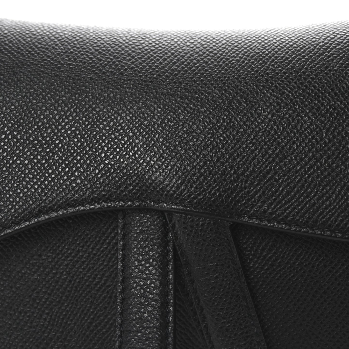 Grained Calfskin Saddle Bag Black
