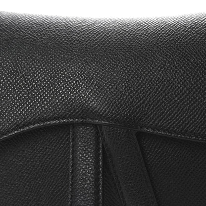 Christian Dior Grained Calfskin Saddle Bag Black 8 of 10