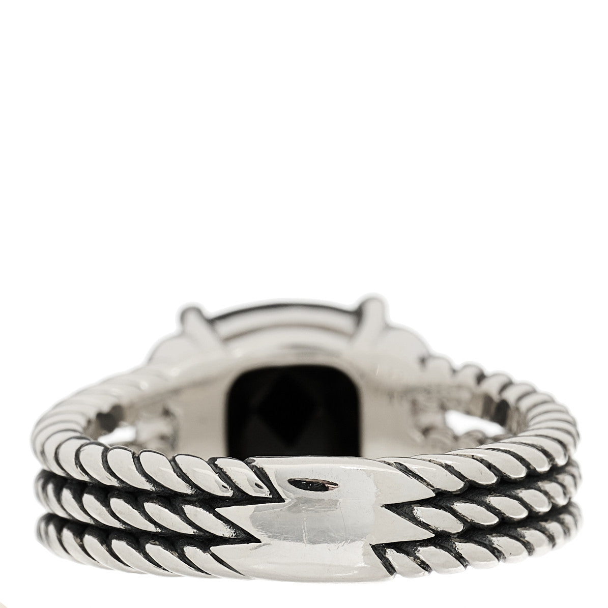 David Yurman Sterling Silver Diamond Black Onyx 10mm Petite Wheaton Ring 49 5 4 of 5