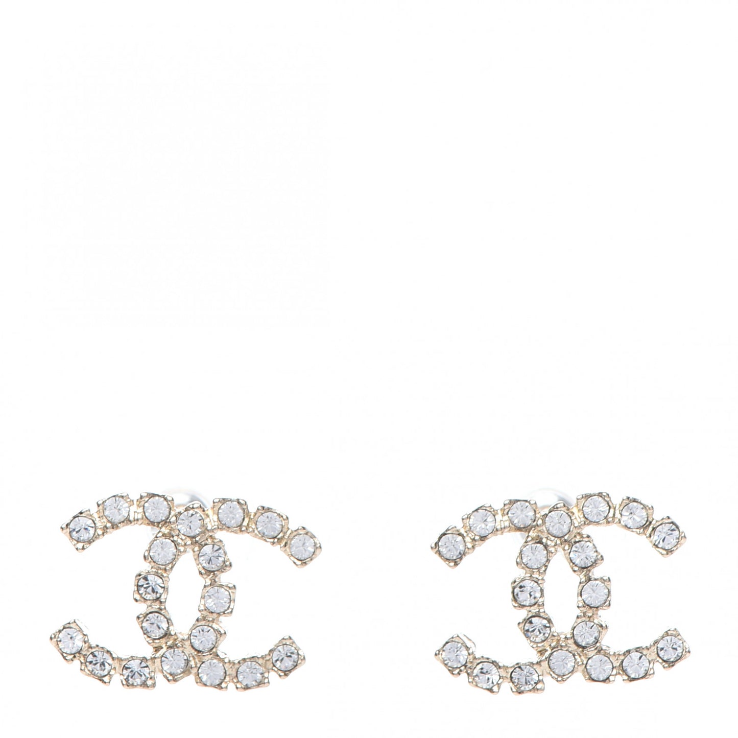 Crystal Coco's Pearls CC Earrings Light Gold