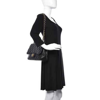 Chanel Lambskin Quilted Jumbo Single Flap Black 2 of 20