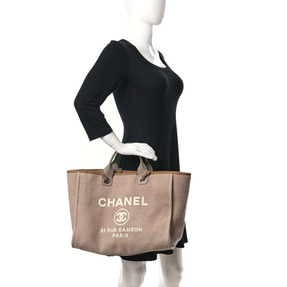 Chanel Canvas Medium Deauville Tote Ecru 2 of 9