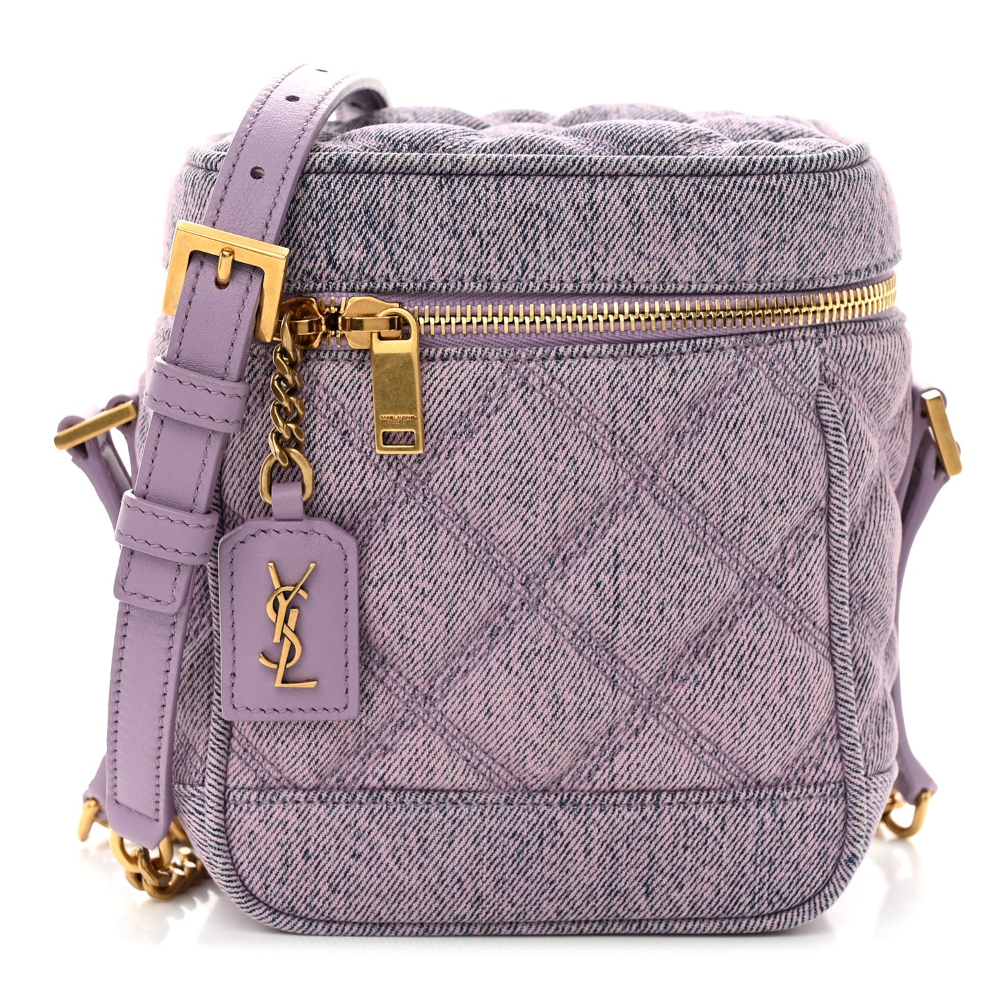 denim Quilted 80's Vanity Bag Bleached Lilac