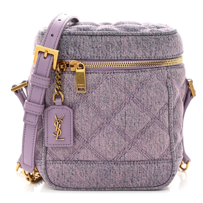 Saint Laurent denim Quilted 80's Vanity Bag Bleached Lilac 1 of 11