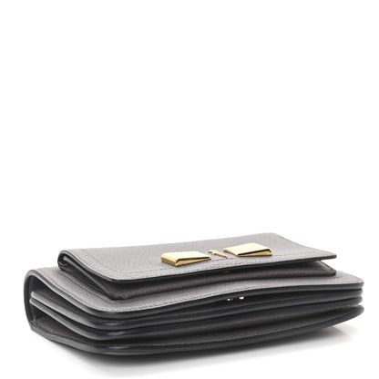Salvatore Ferragamo Pebbled Calfskin Ginevra Chain Bag Grey 4 of 15