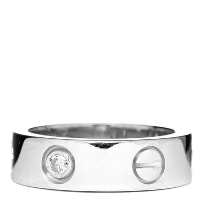 Cartier 18K White Gold 3 Diamond 5.5mm LOVE Ring 50 5.25 3 of 6