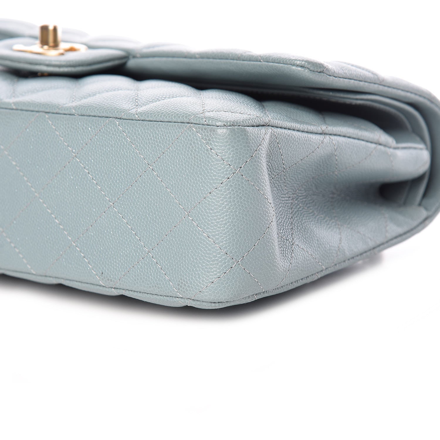 Chanel Iridescent Caviar Quilted Medium Double Flap Light Blue 7 of 13