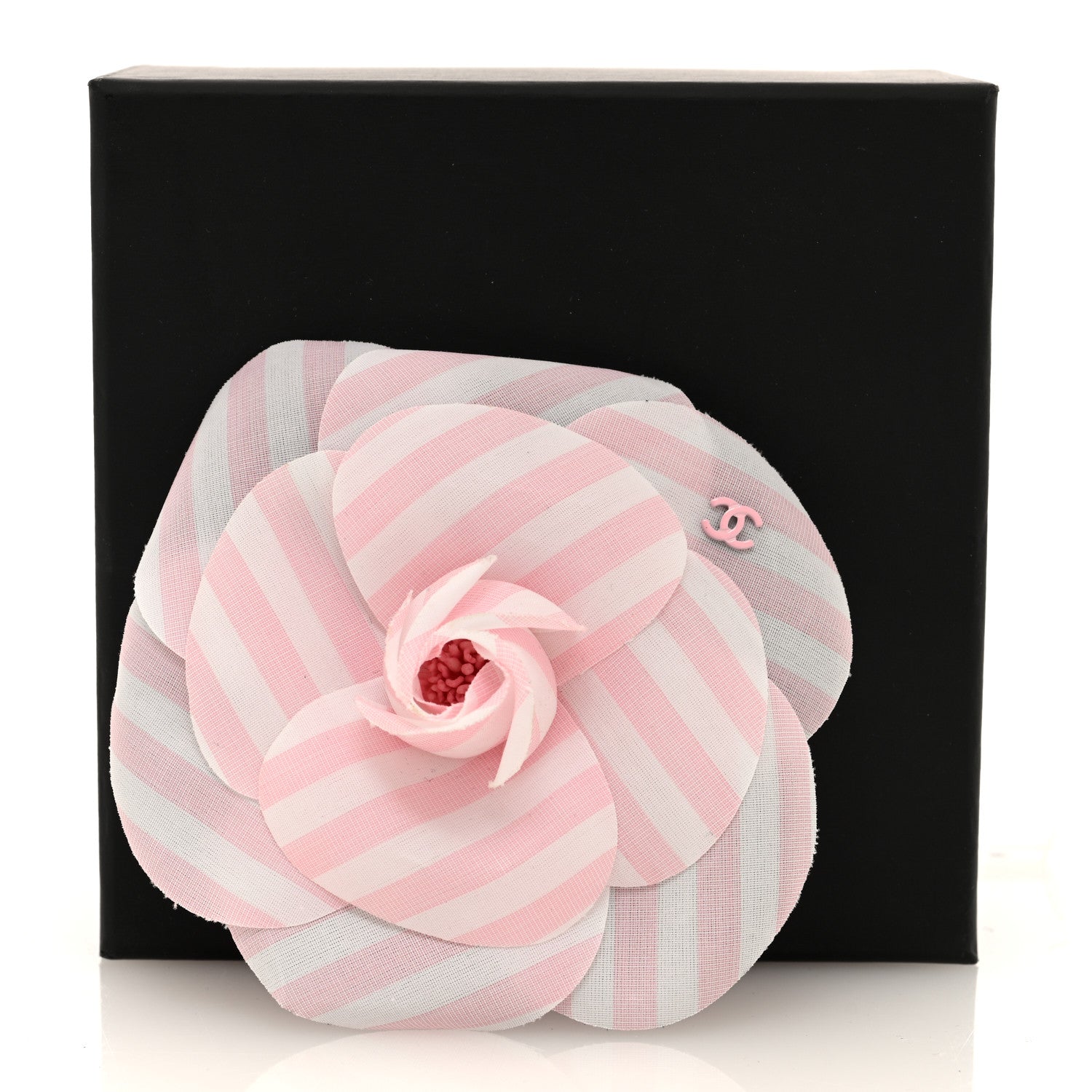 Chanel Fabric Camellia CC Brooch Pink White 4 of 4