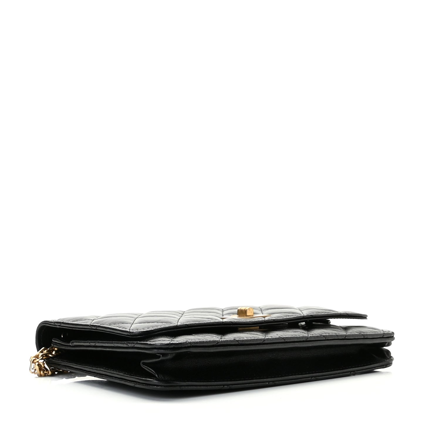 Aged Calfskin Quilted Reissue Wallet On Chain WOC Black