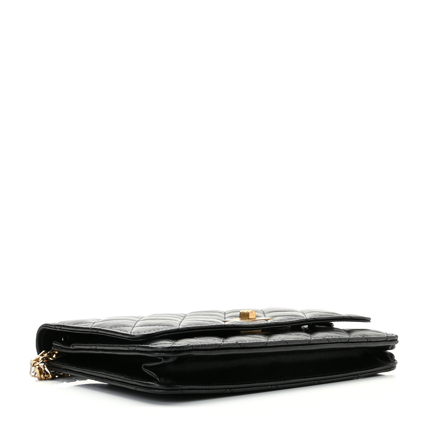 Chanel Aged Calfskin Quilted Reissue Wallet On Chain WOC Black 4 of 12