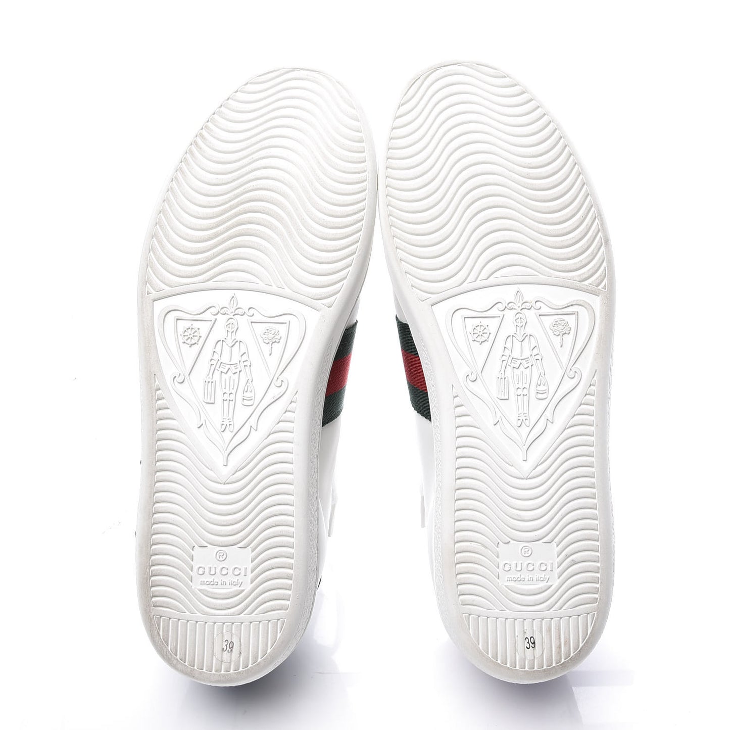 Calfskin Web Floral Embroidered Womens Ace Sneakers 39 White