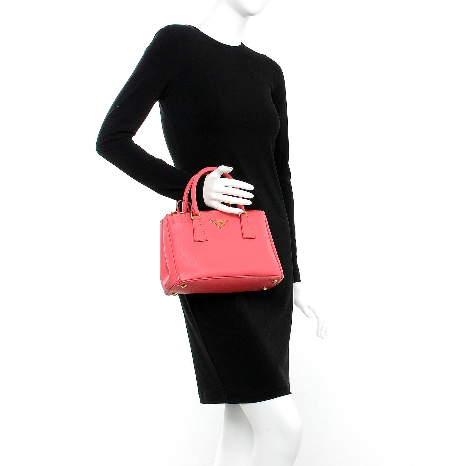 Prada Saffiano Mini Galleria Double Zip Tote Fragola 3 of 9
