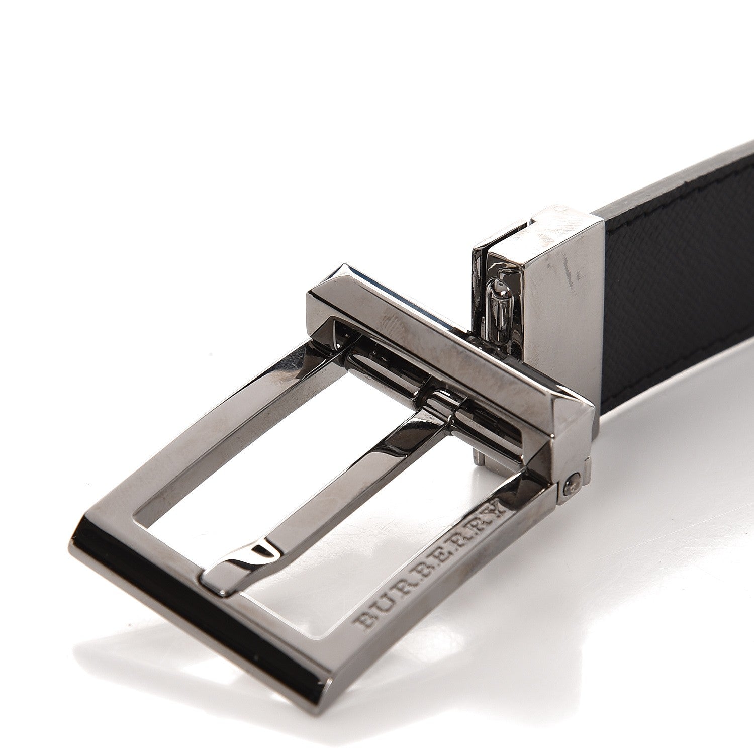 Burberry London Grainy Calfskin 30mm Webster Reversible Belt 38 95 Black Airforce Blue 8 of 8