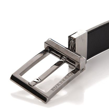 Burberry London Grainy Calfskin 30mm Webster Reversible Belt 38 95 Black Airforce Blue 8 of 8