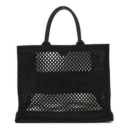 Christian Dior Mesh Embroidered Book Tote Black 1 of 11