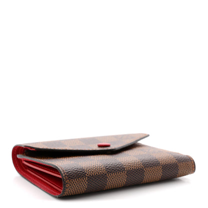 Louis Vuitton Damier Ebene Victorine Wallet Red 4 of 7