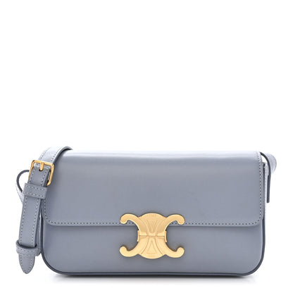 Celine Shiny Calfskin Triomphe Shoulder Bag Artic Blue 1 of 12