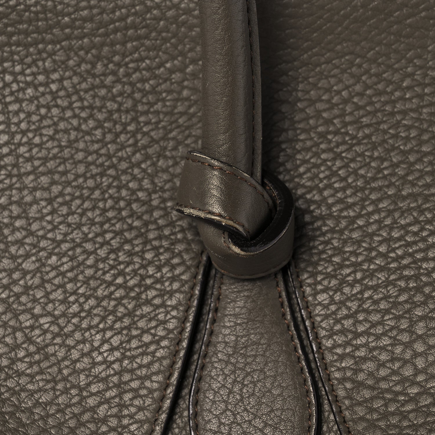 Celine Crisped Calfskin Small Tie Knot Tote Dark Khaki 36 of 39