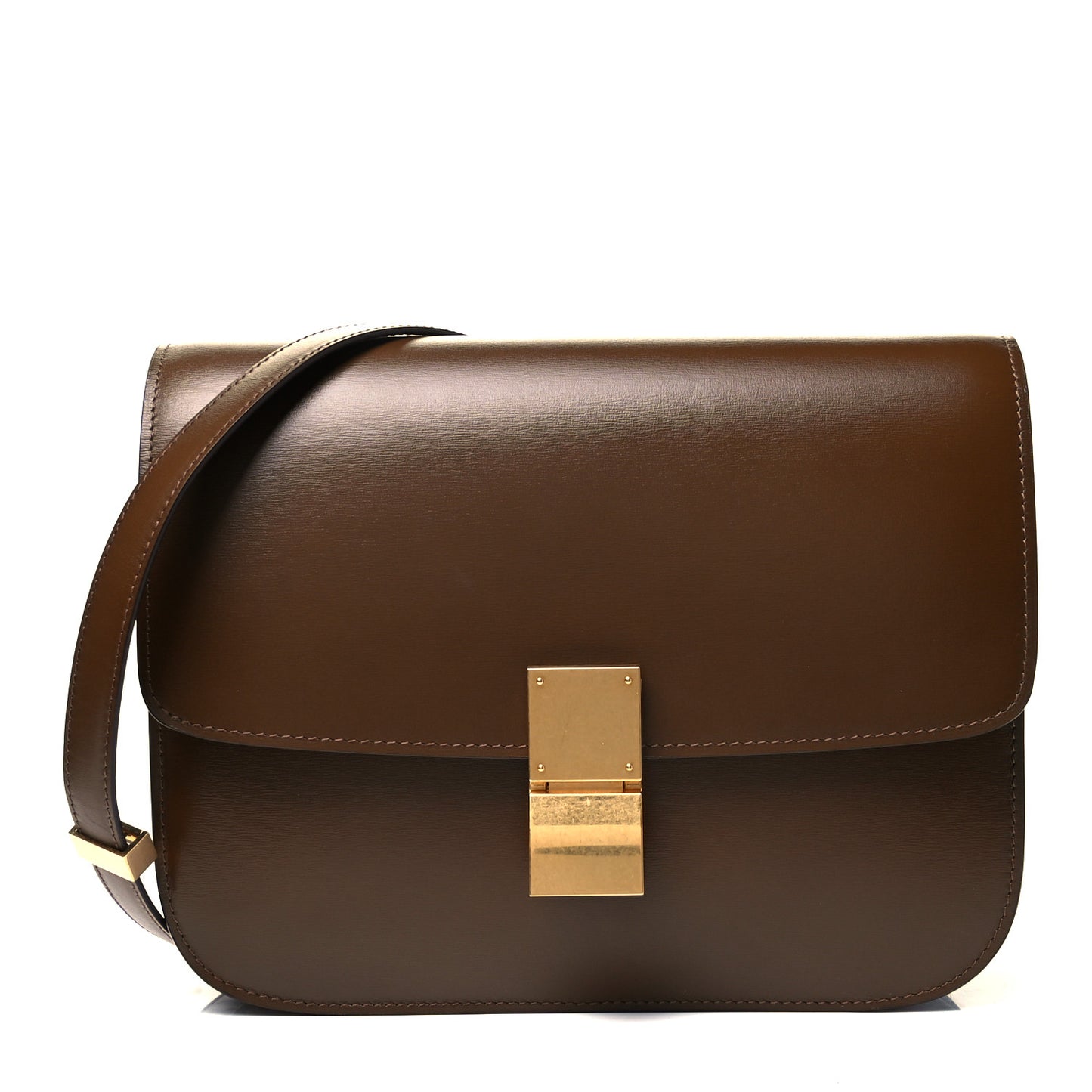Box Calfskin Medium Classic Box Flap Bag Camel