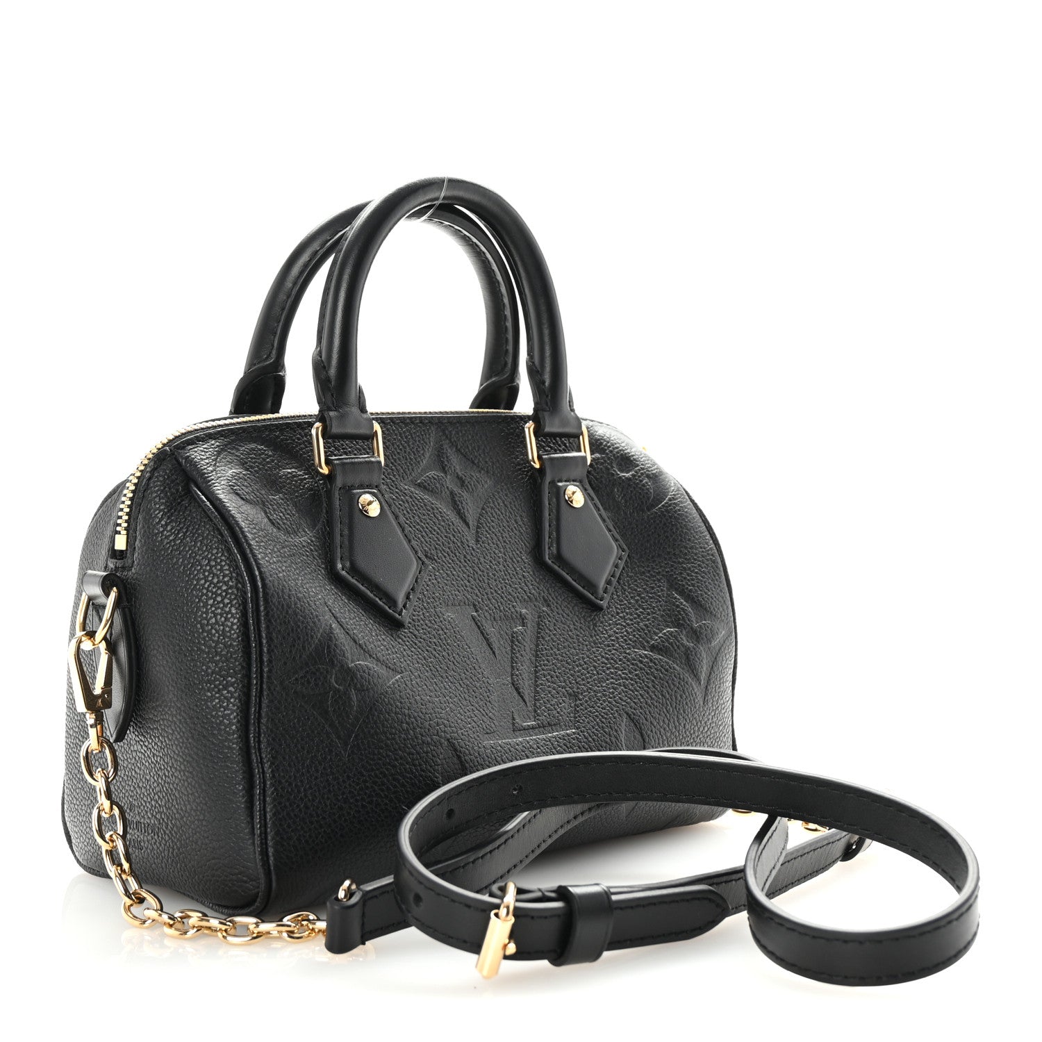 Louis Vuitton Empreinte Monogram Giant Speedy Bandouliere 20 Black 3 of 9