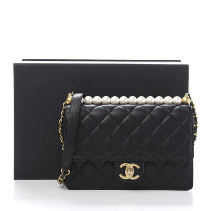 Chanel Lambskin Quilted Small Chic Pearls Flap Black 12 of 12