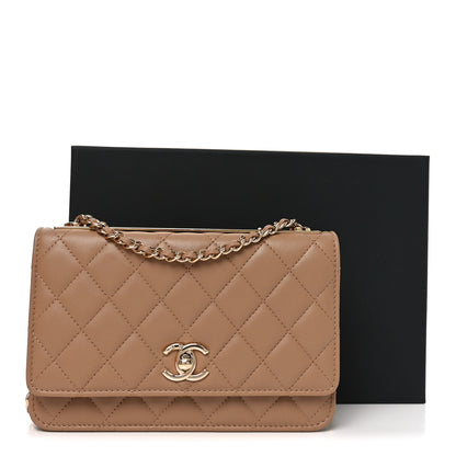 Chanel Lambskin Quilted Trendy CC Wallet On Chain WOC Beige 12 of 12