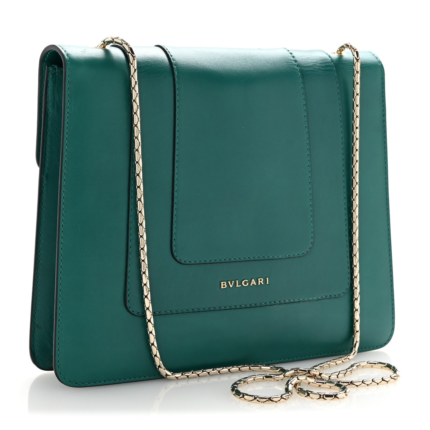 Calfskin Serpenti Forever Snake Strap Crossbody Bag Emerald Green