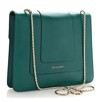 Bulgari Calfskin Serpenti Forever Snake Strap Crossbody Bag Emerald Green 4 of 13