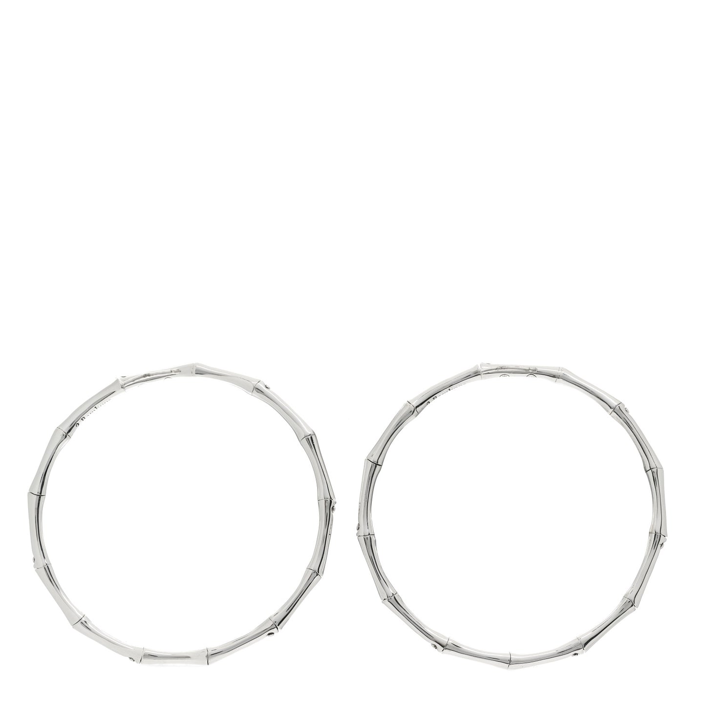Sterling Silver 57mm Bamboo Hoop Earrings