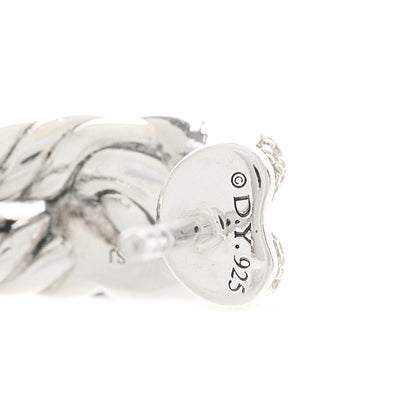 David Yurman DAVID YURMAN Sterling Silver Diamond Labyrinth Hoop Earrings 4 of 4