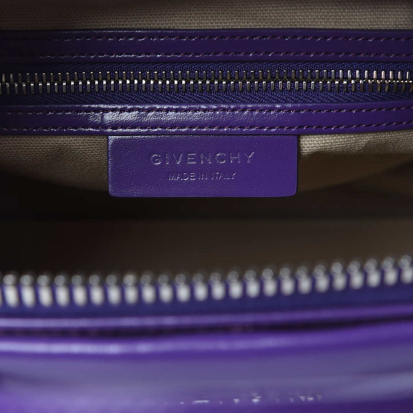 Shiny Lord Calfskin Small Antigona Purple
