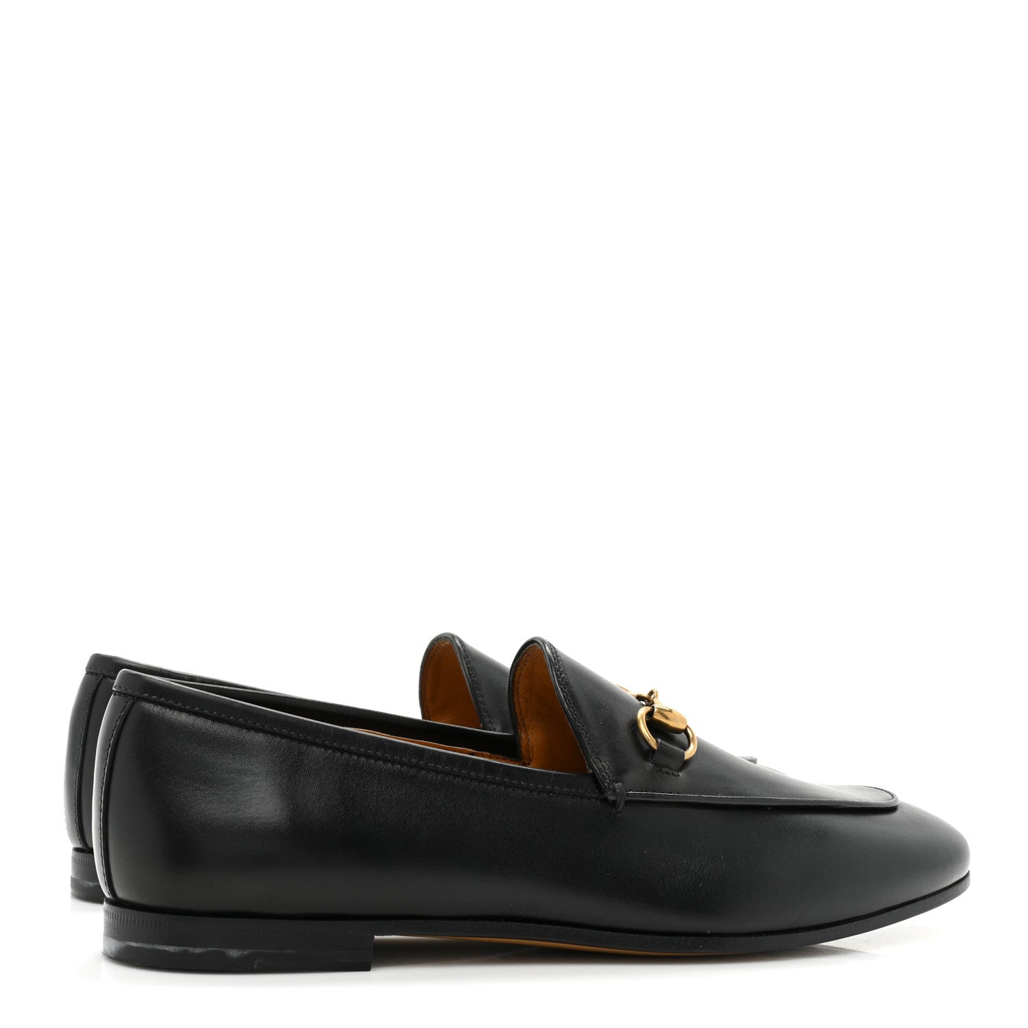 Gucci Calfskin Womens Jordaan Loafers 37.5 Black 4 of 11
