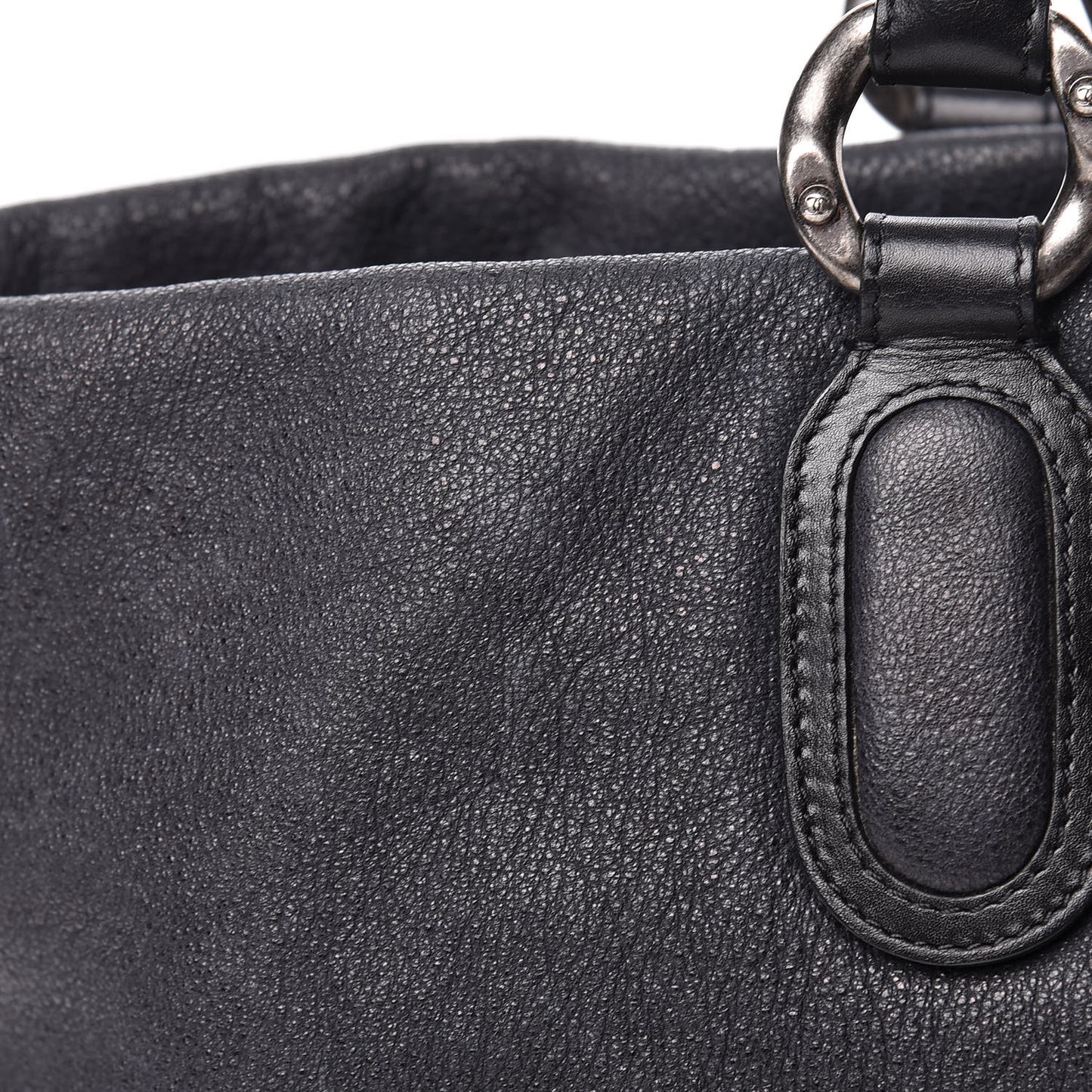 Washed Calfskin Tote Black