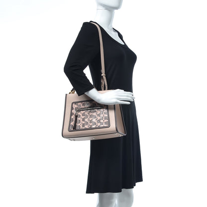 Fendi Vitello Century Mangrove Snakeskin F is Fendi Bi-Color Small Runaway Satchel Soap Moresco Poudre 2 of 8