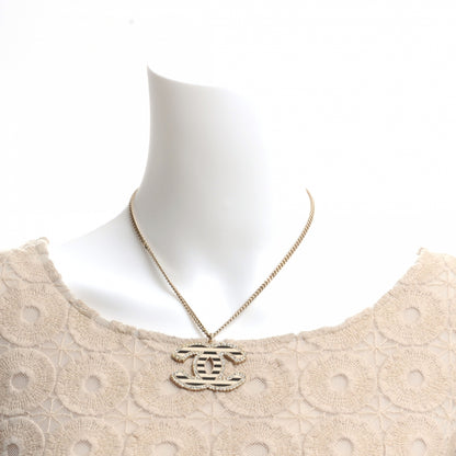 Chanel Crystal Enamel Striped Large CC Necklace Gold 2 of 5