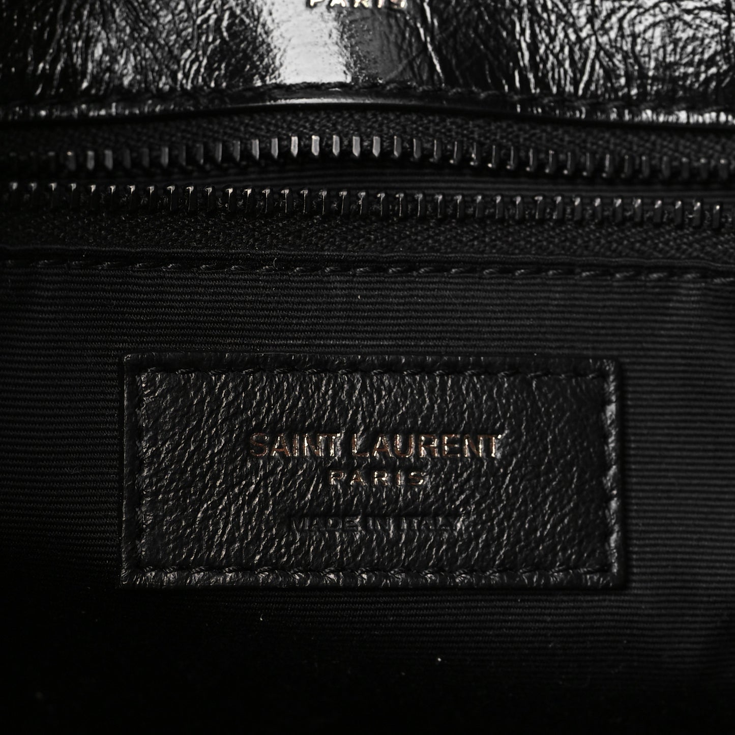 Crinkled Calfskin Matelasse Monogram Medium Niki Chain Satchel Black