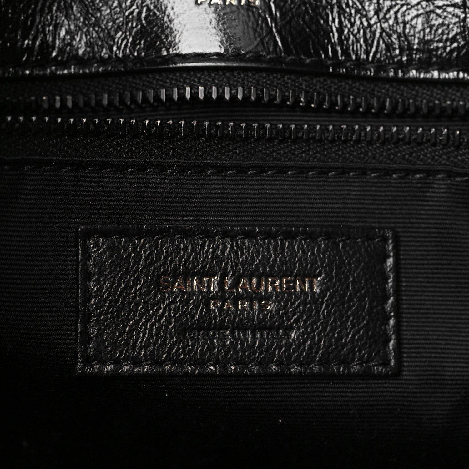 Saint Laurent Crinkled Calfskin Matelasse Monogram Medium Niki Chain Satchel Black 6 of 9
