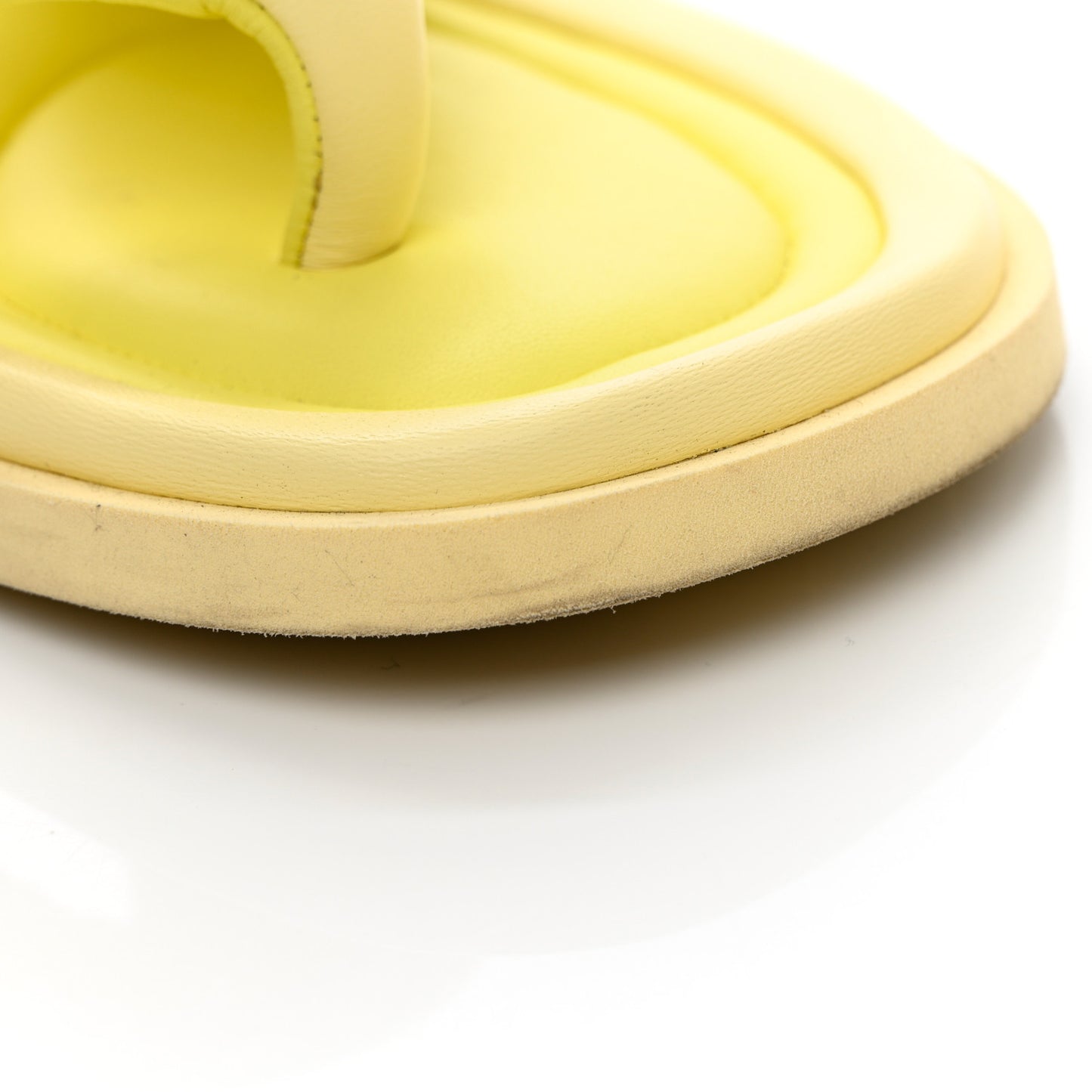 Lambskin CC Thong Sandals 40 Yellow