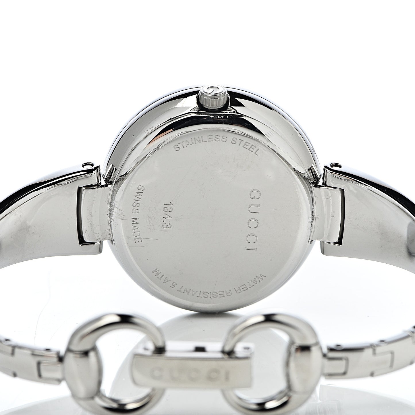 Stainless Steel Diamond Mother of Pearl 36mm Guccissima Quartz Watch
