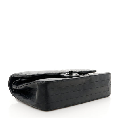 Chanel Lambskin Chevron Quilted Medium Double Flap So Black 4 of 11