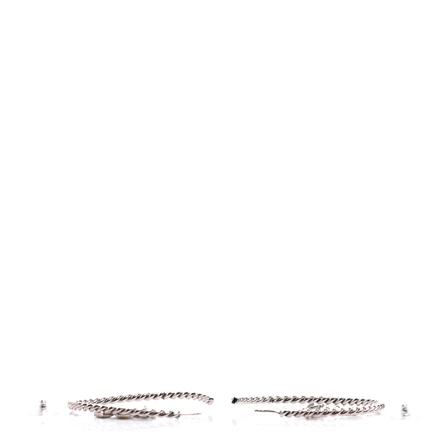 Sweet Monogram Creole Hoop Earrings Silver