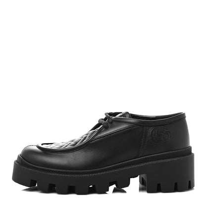 Gucci Calfskin Nappa Matelasse Lug Sole Derby Loafers 37 Black 1 of 9