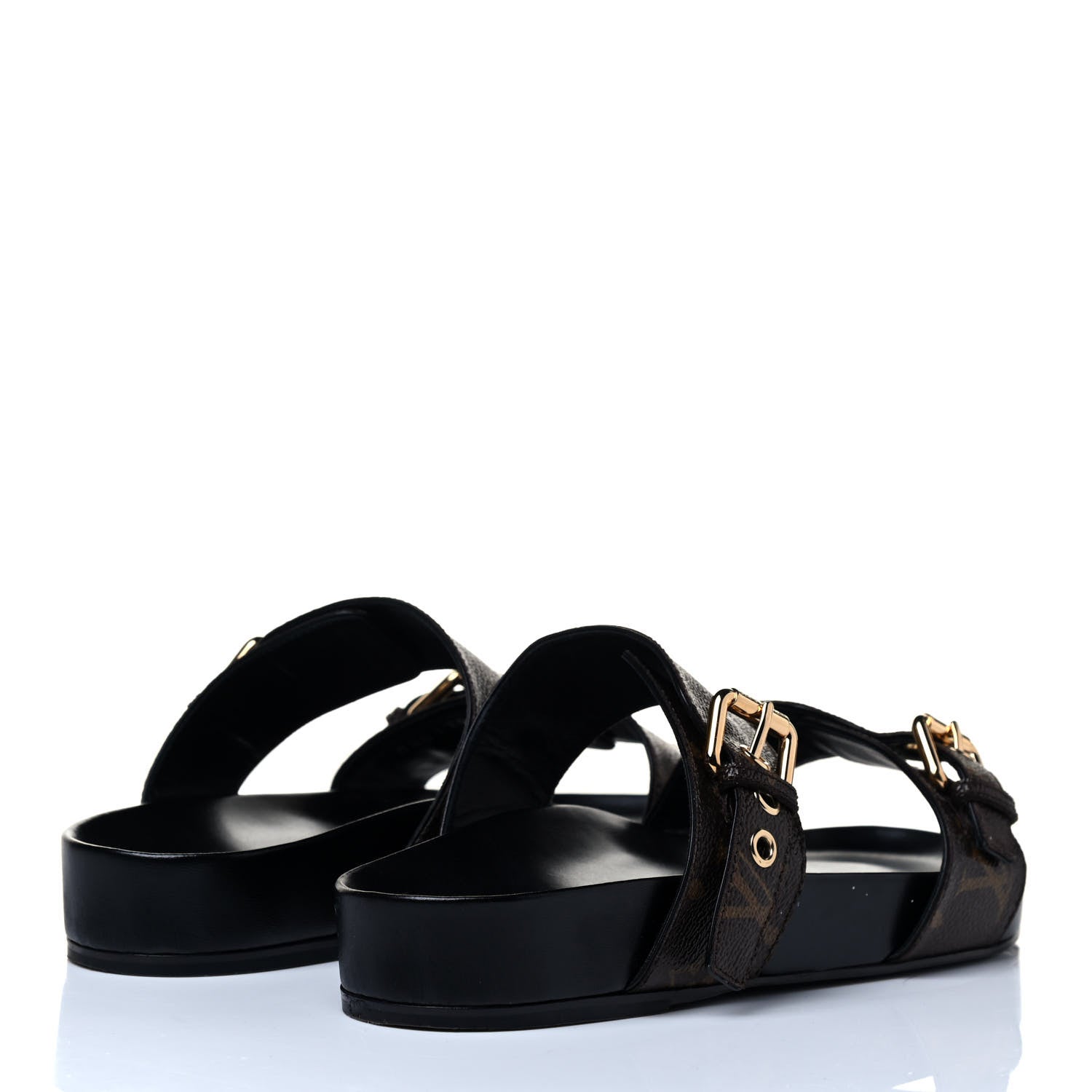 Louis Vuitton Monogram Bom Dia Mule Sandals 38 Black 6 of 8