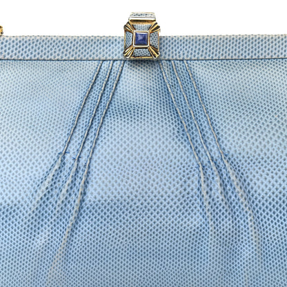 Judith Leiber Lizard Crystal Evening Clutch Light Blue 6 of 15