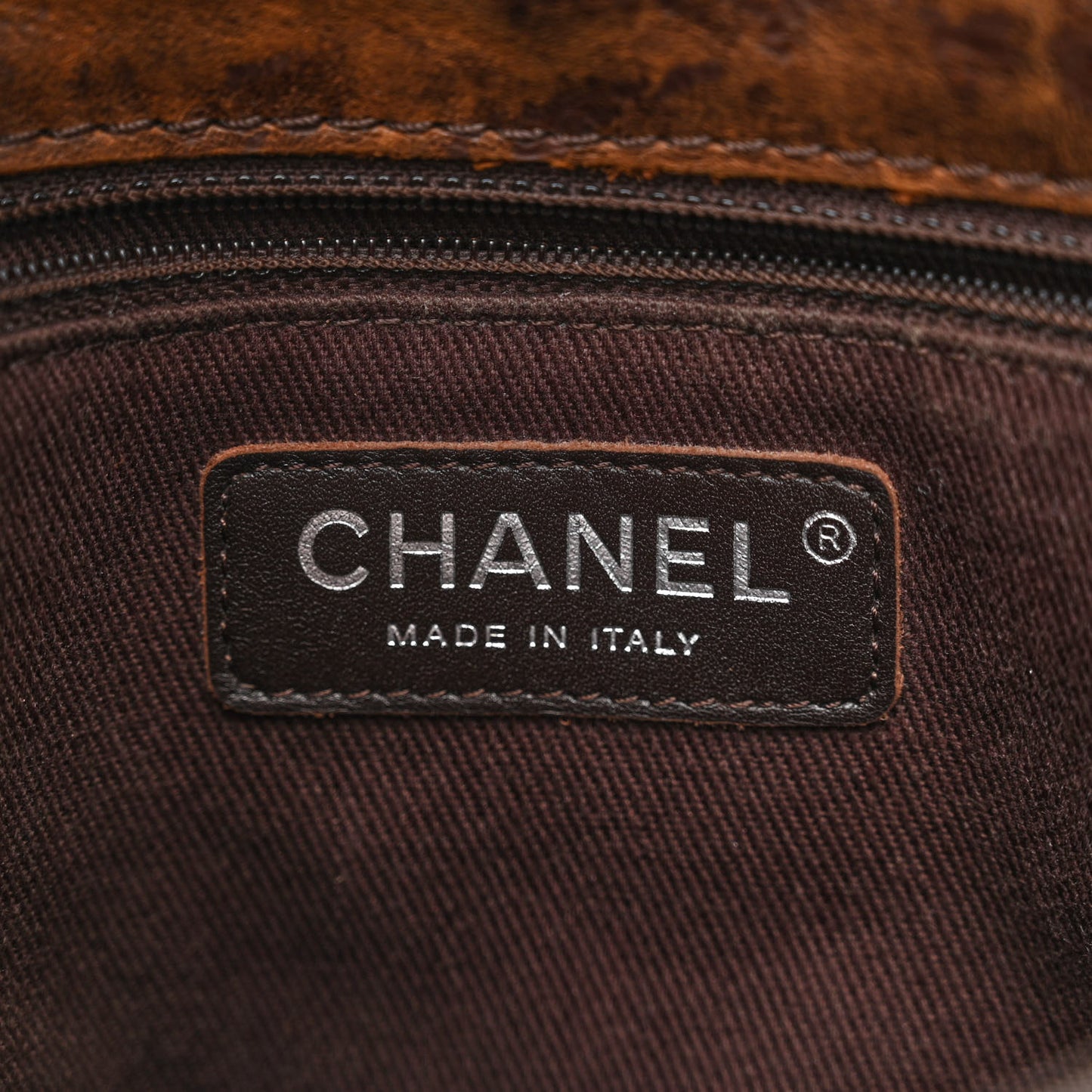 Aged Crumpled Calfskin Small Vintage Flap Brown